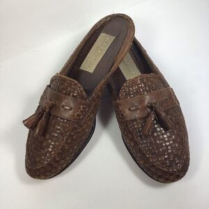 Jones New York Sport Vintage Woven Leather Loafers Mules Size 7.5M